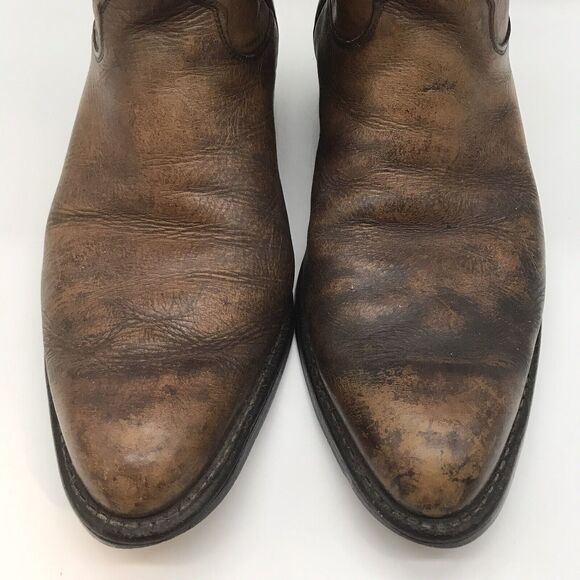 Justin 3826 Farm & Ranch Boss Brown Leather Cowboy Boots Men's 8.5 EE Work Shoes - Picture 5 of 12